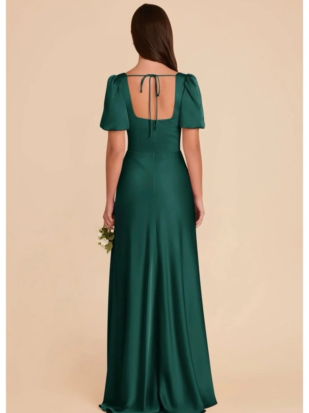 NWT Birdie Grey Judy Dress Matte Satin Emerald Size L - Picture 3 of 4